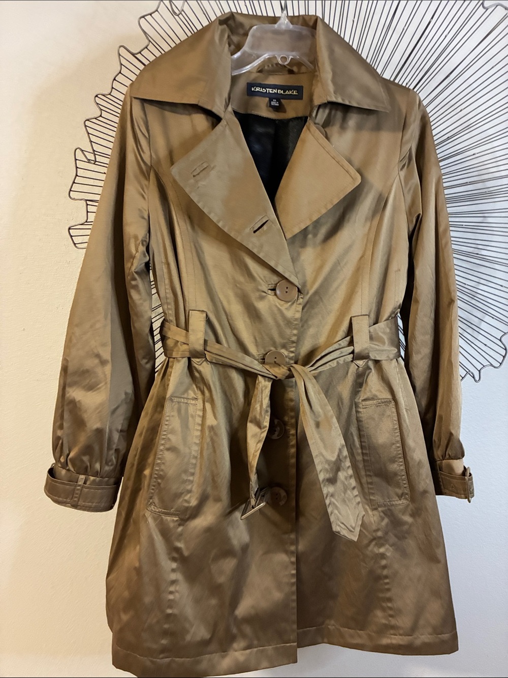 Kristen Blake Trench Coat Golden Bronze Size XS